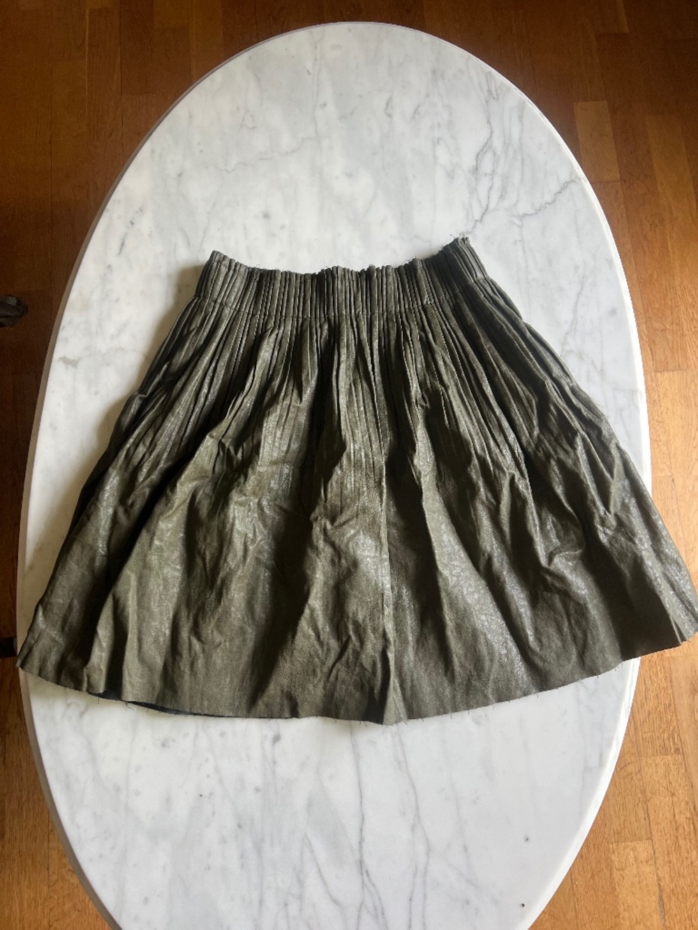 Anthropologie pleather skirt green